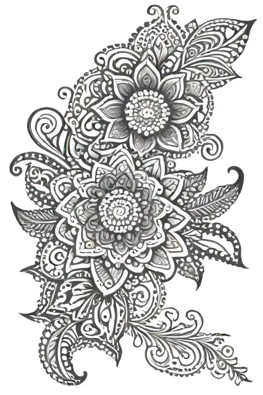 henna inspired patterns tattoo design idea