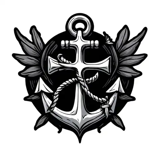 anchor cross tattoo design idea