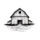 old barn building tattoo design idea