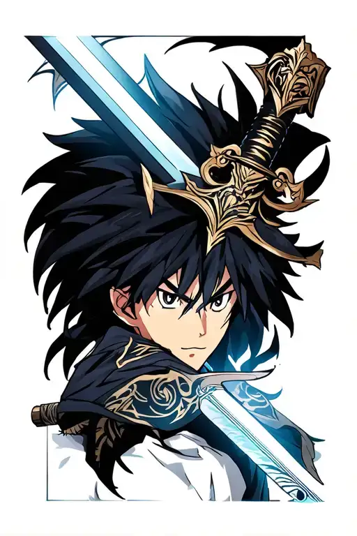 asta et yami sword anime tattoo design idea