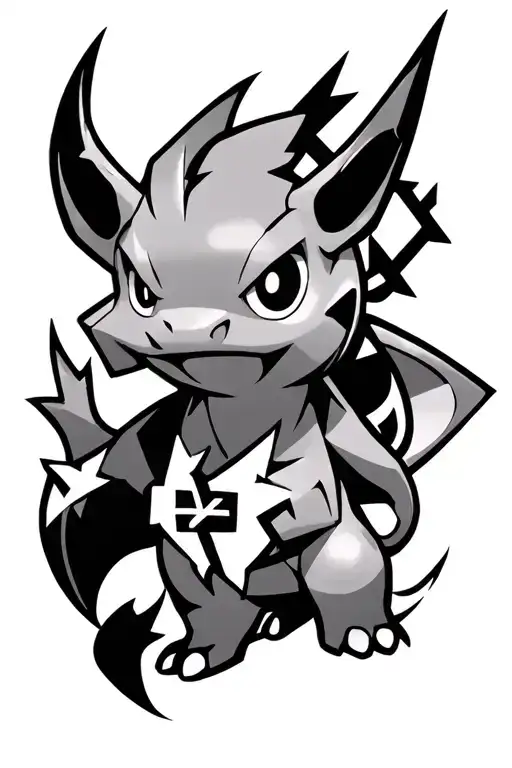 tribal patterns, Lightning, Sagittarius, Christian Cross, Pokémon Cubone tattoo design idea