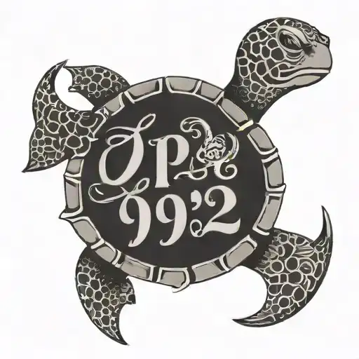 opa 1932 font, cruise ship on sea turtle swimming tattoo design idea