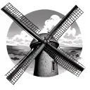 Dutch Windmill tattoo design idea