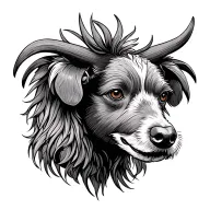 carabao rooster dog tattoo design idea