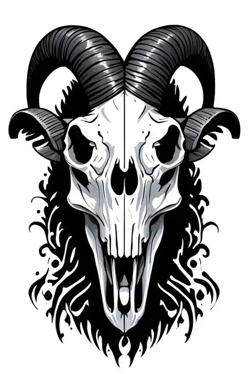 Ram skull tattoo design idea