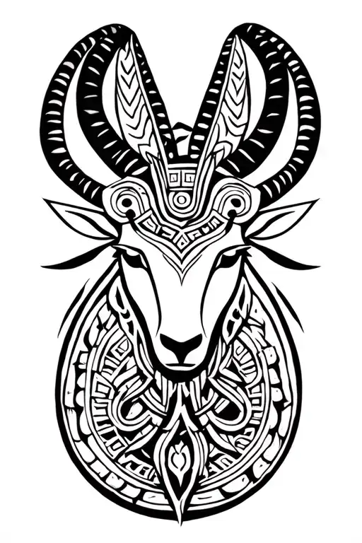 Aztec Capricorn symbol tattoo design idea