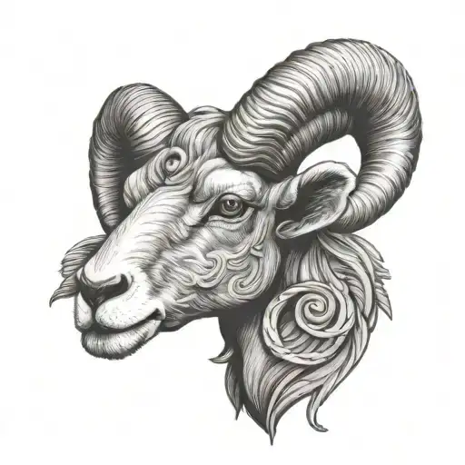 aries ram head tattoo design idea