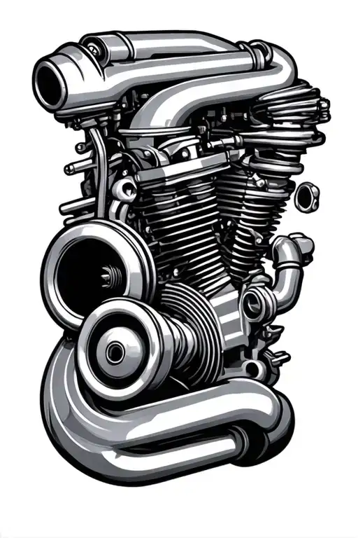 Engine and Turbocharger tattoo design idea
