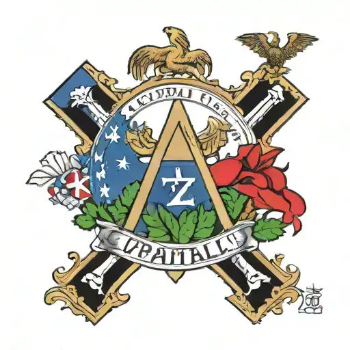 capital z over Haitian Flag tattoo design idea