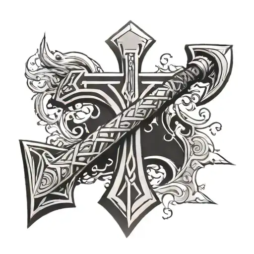 Thor's hammer Nordic  tattoo design idea