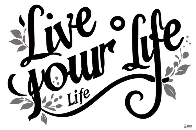 "Live your Life" "Live your Life" tattoo design idea