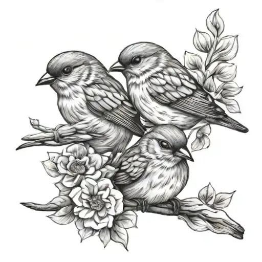 3 Little Birds tattoo design idea