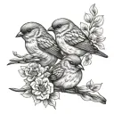 3 Little Birds tattoo design idea