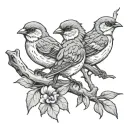3 Little Birds tattoo design idea