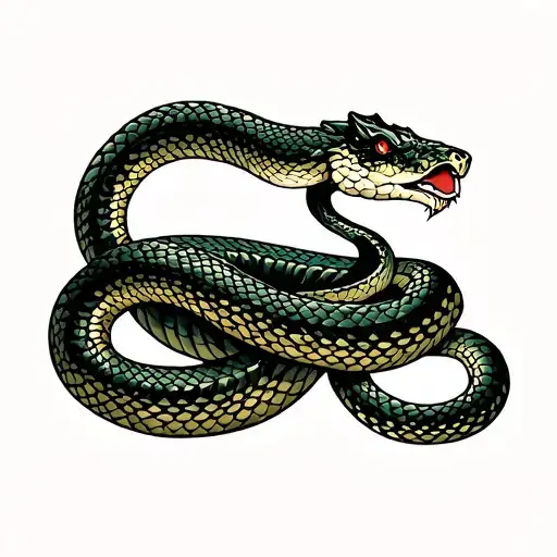 scandinavian snake jormungand tattoo design idea