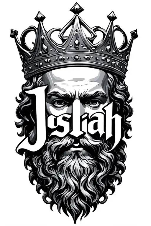 name king Josiah tattoo design idea