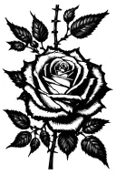Rose and stem wrapped in barbed wire memorial tattoo tattoo design idea