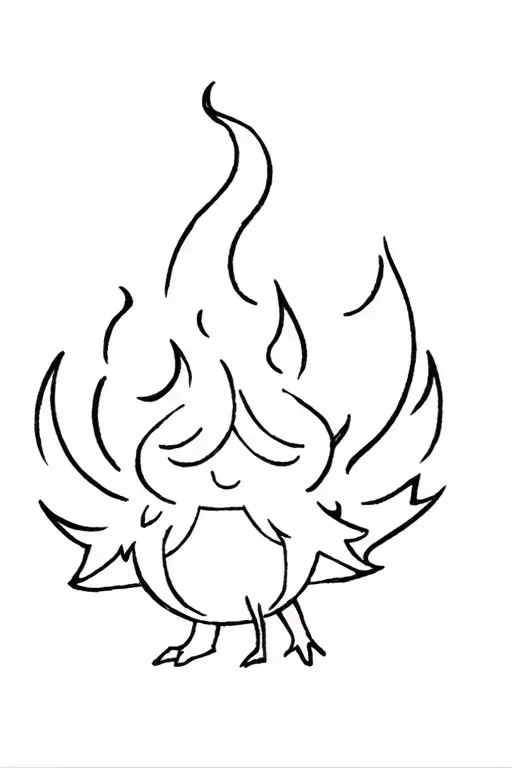 Calcifer from Howl moving castle tattoo design idea