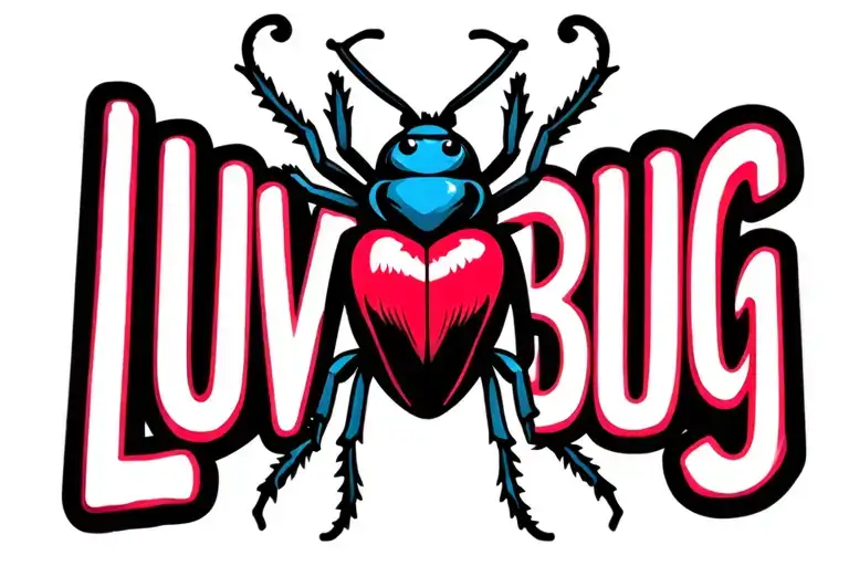 "LUV BUG" "LUV BUG" a hart shaped bug with a huge stinger tattoo design idea