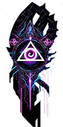 Occult symbols, the Eye of Providence, inverted pentagram, Baphomet tattoo design idea