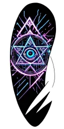 Occult symbols, the Eye of Providence, inverted pentagram, Baphomet tattoo design idea