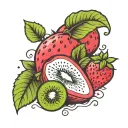 kiwi strawberry tattoo design idea