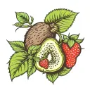 kiwi strawberry tattoo design idea