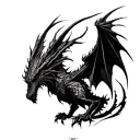 Kintsugi Bahamut tattoo design idea