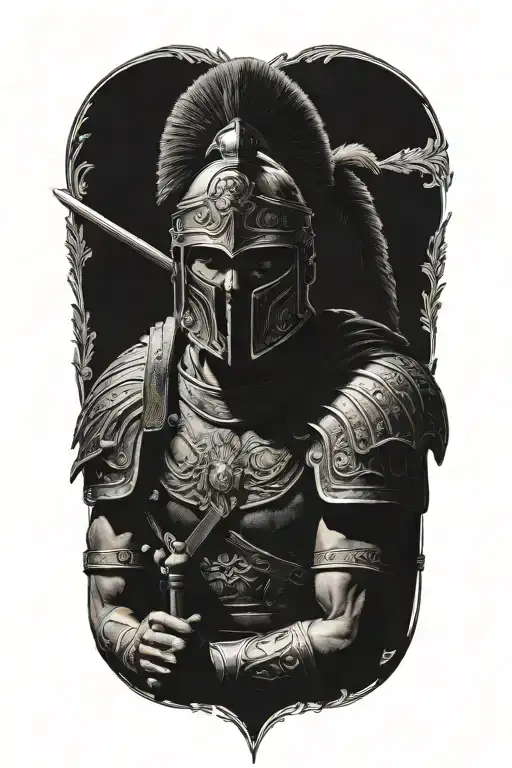 roman soldier tattoo design idea