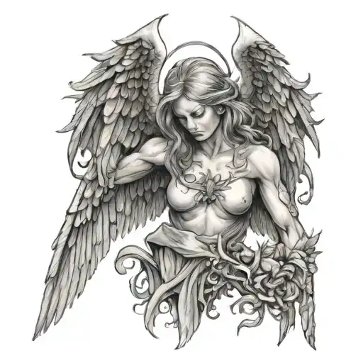 cabanel fallen angel tattoo design idea