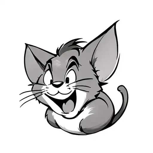 tom and jerry small tattoo design idea