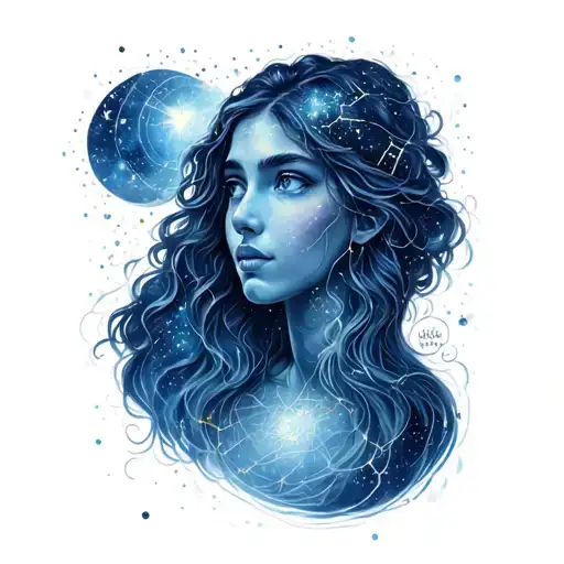 Aquarius, Gemini, Constellations, night sky tattoo design idea
