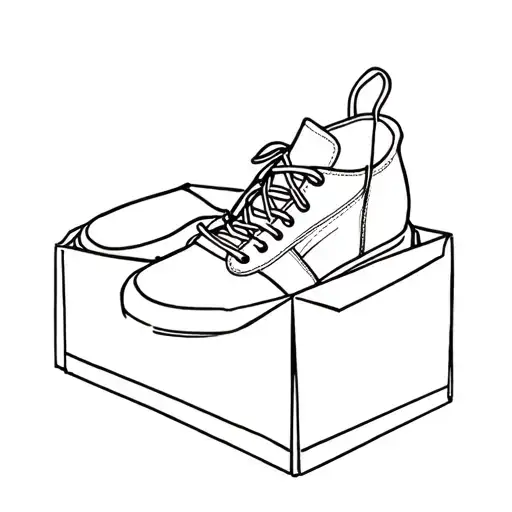 shoes in a shoebox tattoo design idea