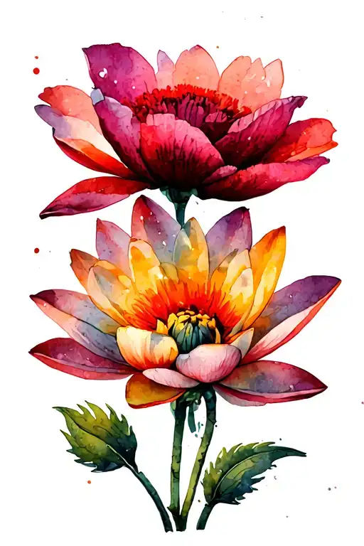 Marigold, Poppy, Morning Glory, WATER LILY, DAFFODIL, LILY OF THE WATER tattoo design idea
