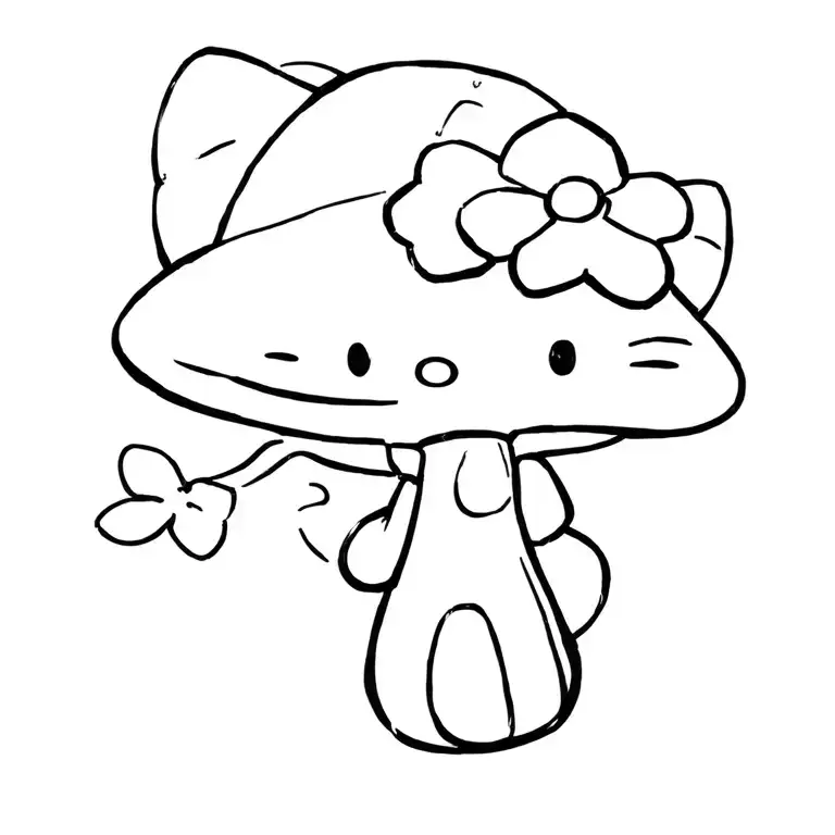 mushroom, hello kitty, Gunnersmate and the world tattoo design idea