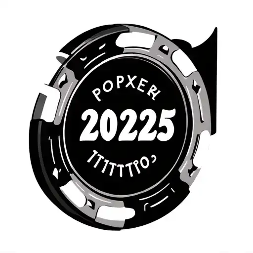 "2025" Poker Chip tattoo design idea
