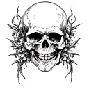 laugh now cry later skulls tattoo design idea