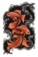 betta fish long tail tattoo design idea