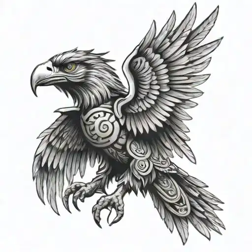 Aztec eagle warrior tattoo design idea