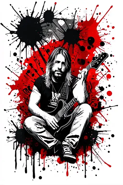kurt cobain sitting alone tattoo design idea