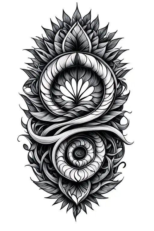 ayahuasca inspired with spiral tattoo design idea
