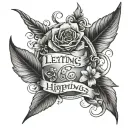 "Letting go is happiness" write tattoo design idea