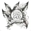 "Letting go is happiness" write tattoo design idea