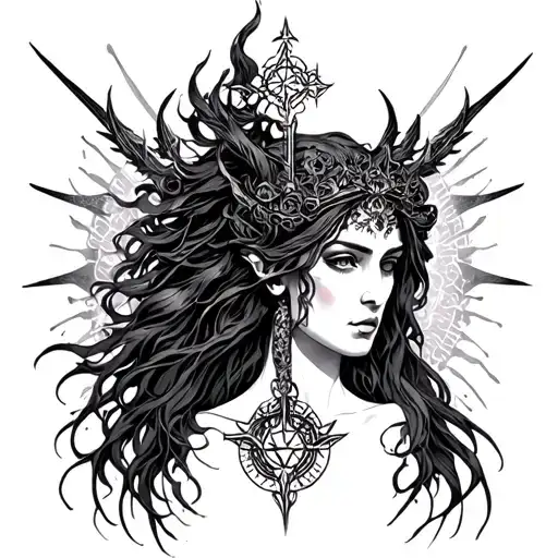 hekate hecate goddess tattoo design idea