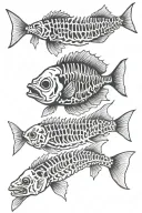 fish skeleton tattoo design idea
