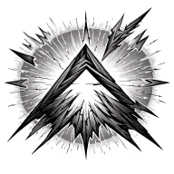 Top: an upward-pointing triangle (stylized arrow) – symbol of ascension, of clarity.Middle: an incomplete or cracked c tattoo design idea