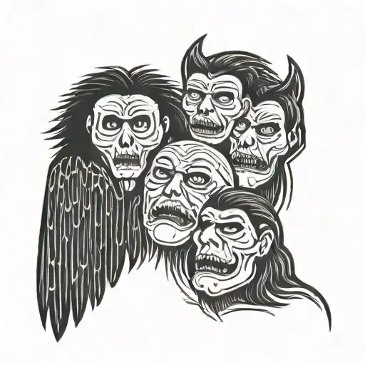 Make a tattoo design based of the Arctic Monkeys song, “Perhaps Vampires is a bit strong but…” tattoo design idea