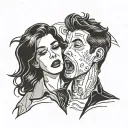 Make a tattoo design based of the Arctic Monkeys song, “Perhaps Vampires is a bit strong but…” tattoo design idea