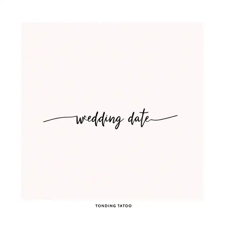 wedding date tattoo design idea