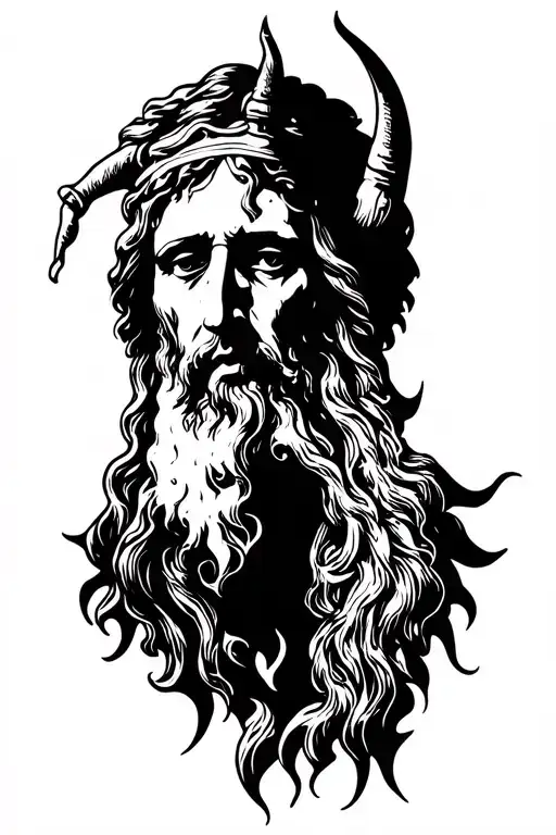 jesus face morphing demons tattoo design idea